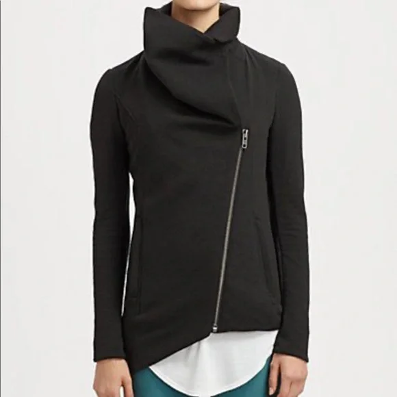 Helmut Lang Tops Helmut Lang Black Asymmetrical Zip Up Jacket